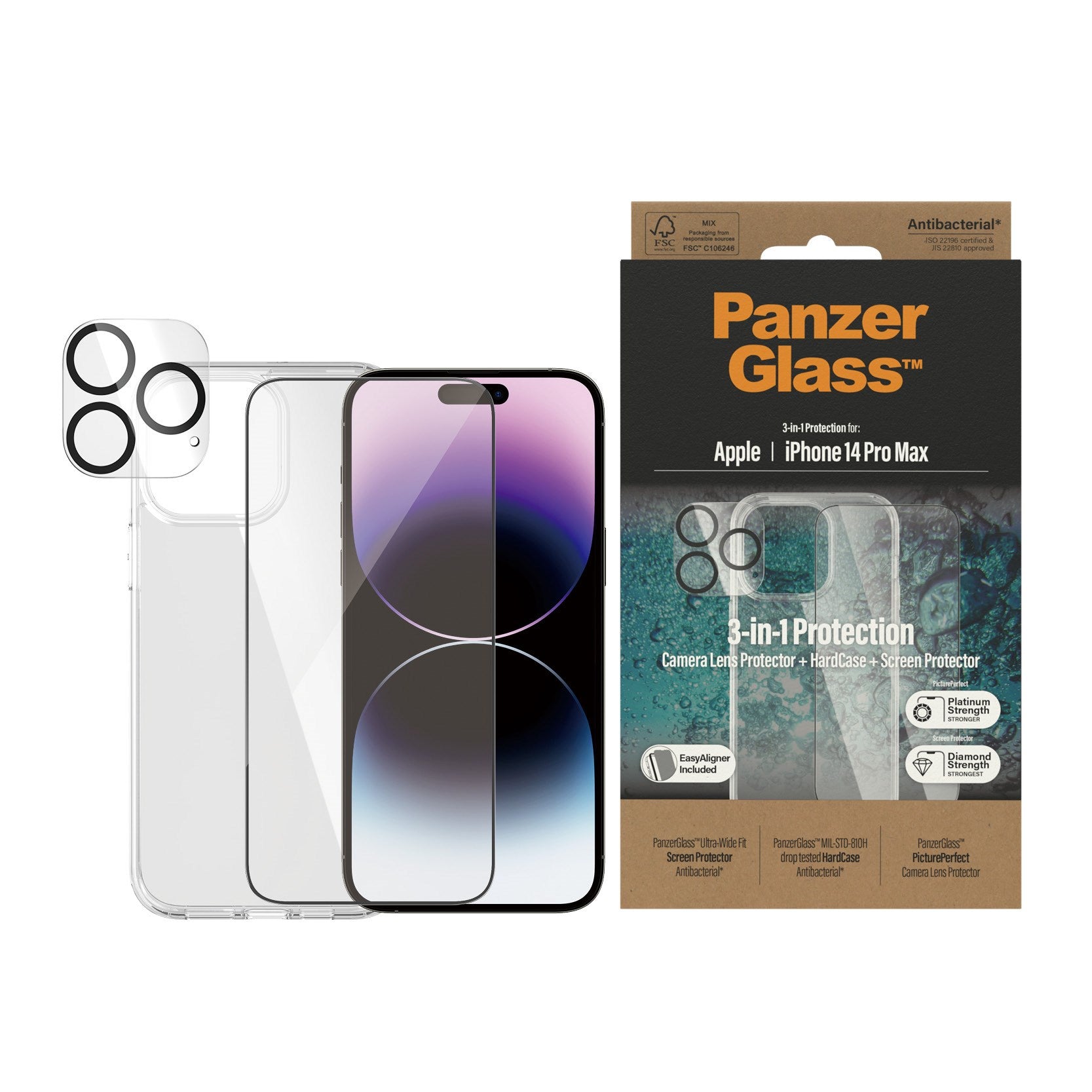 PanzerGlass® 3-i-1 Pakke iPhone 14 Pro Max
